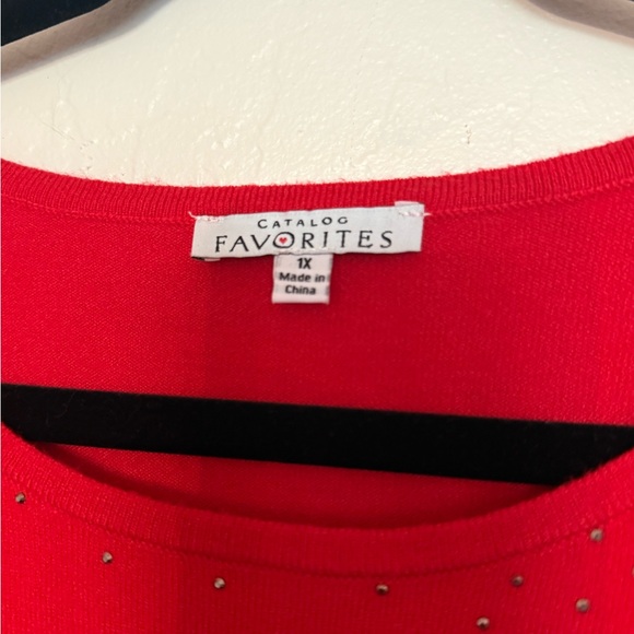 Red Embellished Sweater - Picture 3 of 3